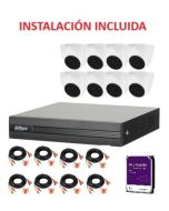 Kit de 8 Cámaras Domo CCTV Profesional Marca Dahua. Instalación y materiales incluidos