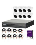 Kit de 8 Cámaras Domo CCTV Pro Dahua Dvr 8ch + 8 Cam 2mp + Disco 1tb