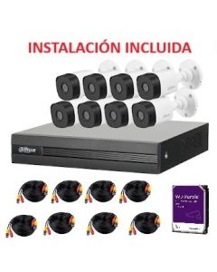 Kit de 8 Cámaras bala CCTV Profesional Marca Dahua. Instalación y materiales incluidos