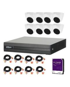 Kit de 8 Cámaras Domo CCTV Pro Dahua Dvr 8ch + 8 Cam 2mp + Disco 1tb